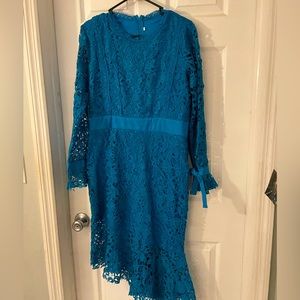 Teal long sleeve Lacey dress